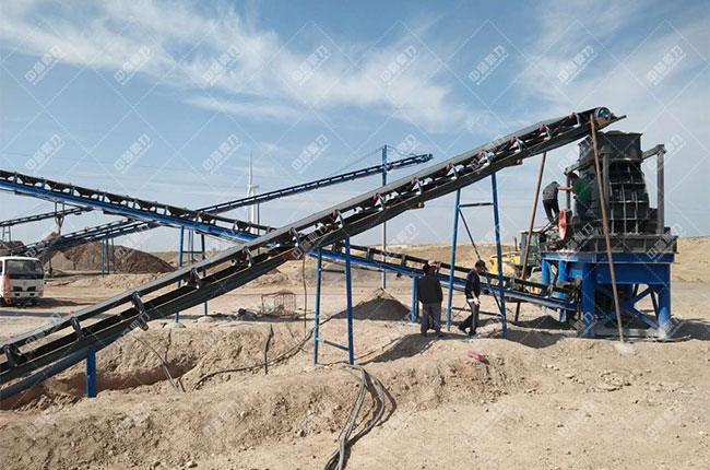 寧夏靈武時產200噸砂石生產線現場案例展示4