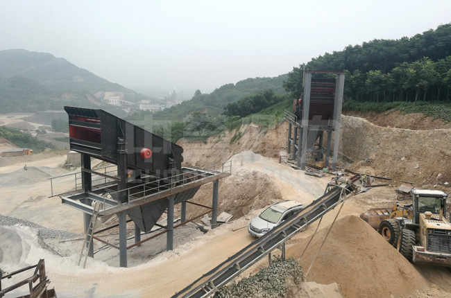 湖北鐘祥時產400噸破碎石料生產線